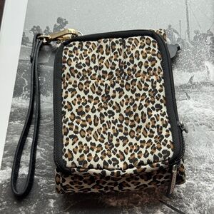 Leopard Print Wristlet Clutch camera bag